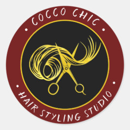 Schissenhair Logo Name Danke Goldene Burgund Runder Aufkleber