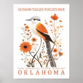 Schissor-Flycatcher-Vogel von Oklahoma Poster (Vorne)