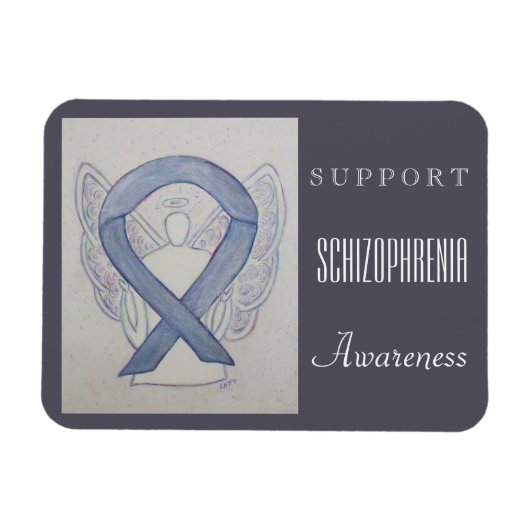 Schizophrenie Awareness Ribbon Angel Custom Magnet (Horizontal)