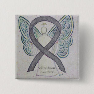 Schizophrenie Bewusstsein Ribbon Angel Custom Butt Button