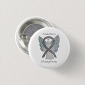 Schizophrenie Bewusstsein Ribbon Angel Custom Butt Button (Vorne & Hinten)