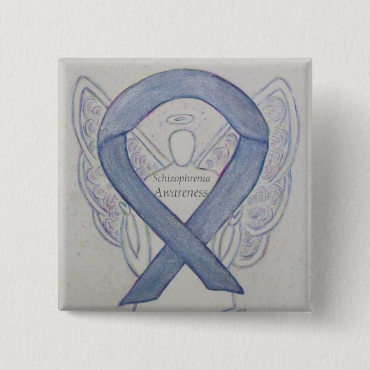 Schizophrenie Bewusstsein Ribbon Angel Custom Butt Button (Vorderseite)