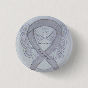 Schizophrenie Bewusstsein Ribbon Angel Custom Butt Button