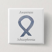 Schizophrenie Bewusstsein Ribbon Custom Buttons (Vorderseite)
