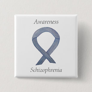 Schizophrenie Bewusstsein Ribbon Custom Buttons