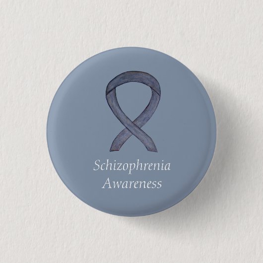 Schizophrenie Bewusstsein Ribbon Custom Buttons (Vorderseite)