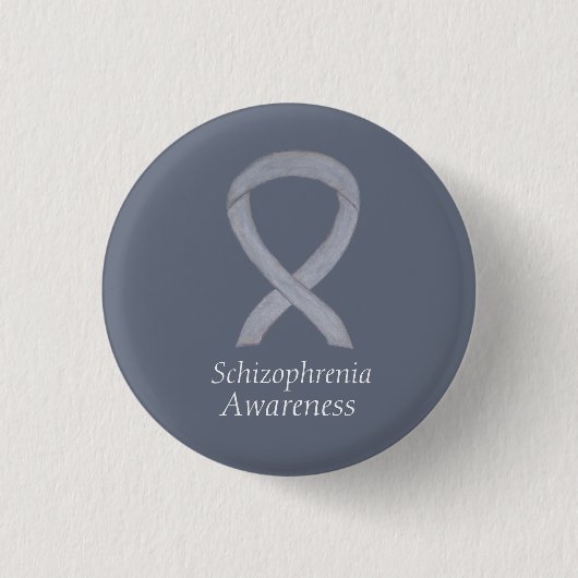 Schizophrenie Bewusstsein Ribbon Custom Buttons (Vorderseite)