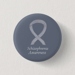 Schizophrenie Bewusstsein Ribbon Custom Buttons