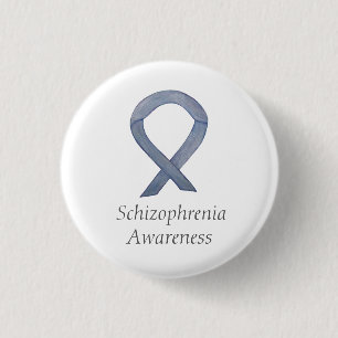 Schizophrenie Bewusstsein Ribbon Custom Buttons