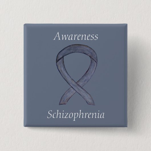 Schizophrenie Bewusstsein Ribbon Custom Buttons (Vorderseite)