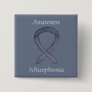 Schizophrenie Bewusstsein Ribbon Custom Buttons
