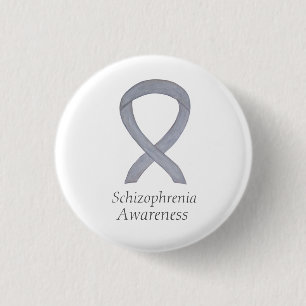 Schizophrenie Bewusstsein Ribbon Custom Buttons