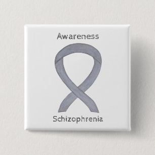 Schizophrenie Bewusstsein Ribbon Custom Buttons