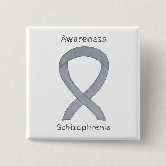 Schizophrenie Bewusstsein Ribbon Custom Buttons (Vorderseite)