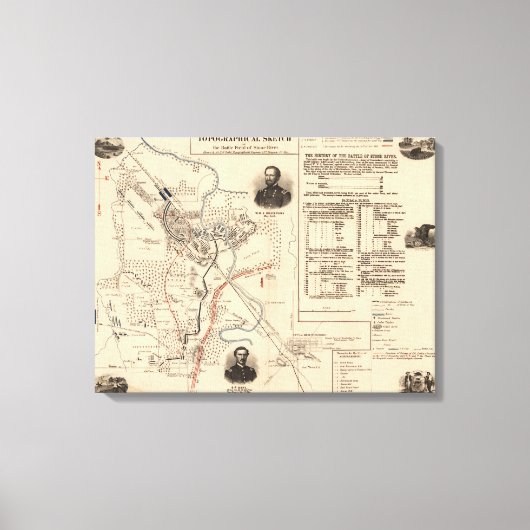 Schlacht am Stones River - Panorama des Zivilen Kr Leinwanddruck (Vorderseite)
