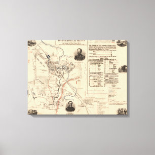 Schlacht am Stones River - Panorama des Zivilen Kr Leinwanddruck