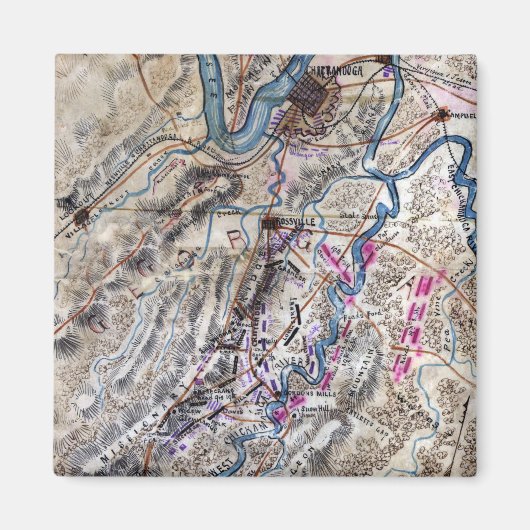 Schlacht bei Chickamauga - Panoramabalkarte des Zi Magnet (Vorne)