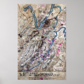 Schlacht bei Chickamauga - Panoramabalkarte des Zi Poster (Vorne)