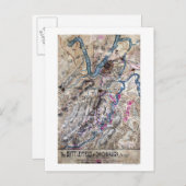 Schlacht bei Chickamauga - Panoramabalkarte des Zi Postkarte (Vorne/Hinten)