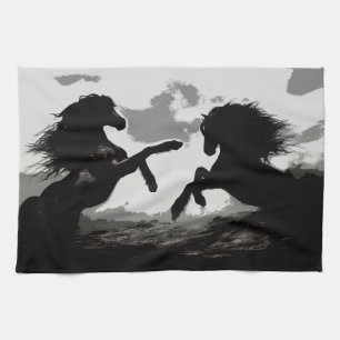Schlacht bei den Pferden - Pferde Kunst Geschirrtuch