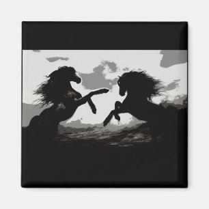 Schlacht bei den Pferden - Pferde Kunst Magnet