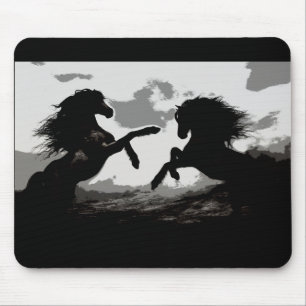 Schlacht bei den Pferden - Pferde Kunst Mousepad