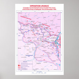 Schlacht bei der Operation Uranus in Stalingrad im Poster