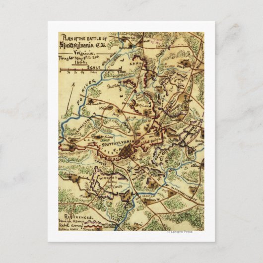 Schlacht beim Hofhaus Spotsylvania Postkarte (Vorderseite)