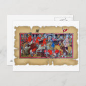 Schlacht im Mittelalter Postkarte (Vorne/Hinten)