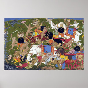 Schlacht in Sri Lanka Ramayana Udaipur Indien Sahi Poster