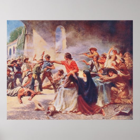 Schlacht um Alamo von Percy Moran Poster (Vorne)