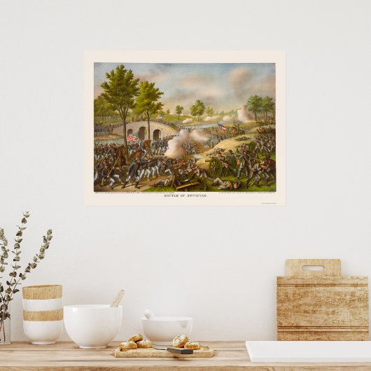Schlacht um Antietam Showing General McClellan 186 Poster (Küche)
