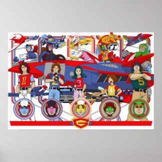 Schlacht um den Planets Gatchman G force Vintag co Poster