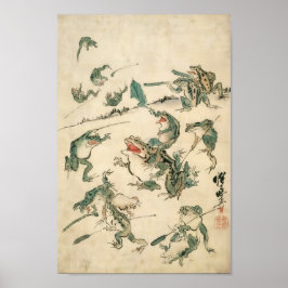 Schlacht um die Frogs Kawanabe Kyosai Poster