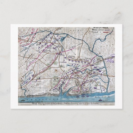 Schlacht um Shiloh - Panoramablick auf den Zivilen Postkarte (Vorderseite)