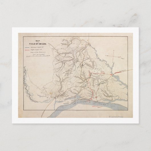 Schlacht um Shiloh - Panoramablick auf den Zivilen Postkarte (Vorderseite)
