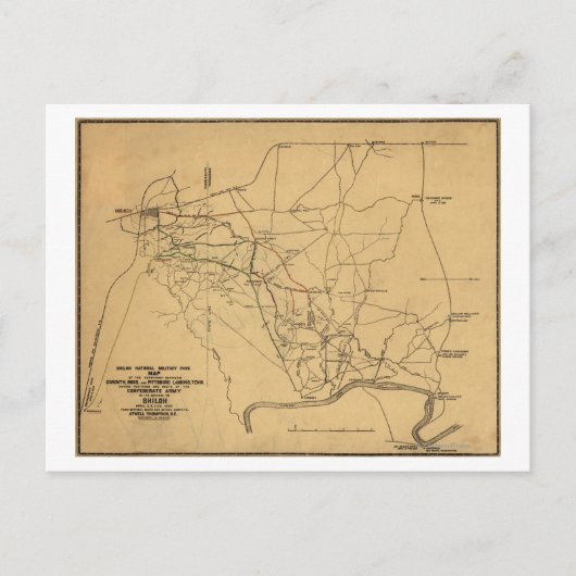 Schlacht um Shiloh - Panoramablick auf den Zivilen Postkarte (Vorderseite)