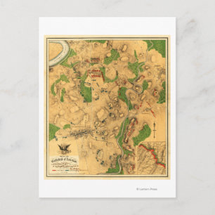 Schlacht von Antietam - Panoramabalkarte Ziviler K Postkarte