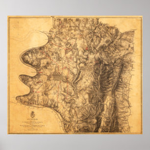 Schlacht von Antietam - Panoramablick auf den Zivi Poster