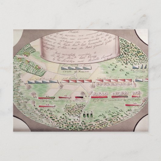 Schlacht von Camden, 1780 Postkarte (Vorderseite)