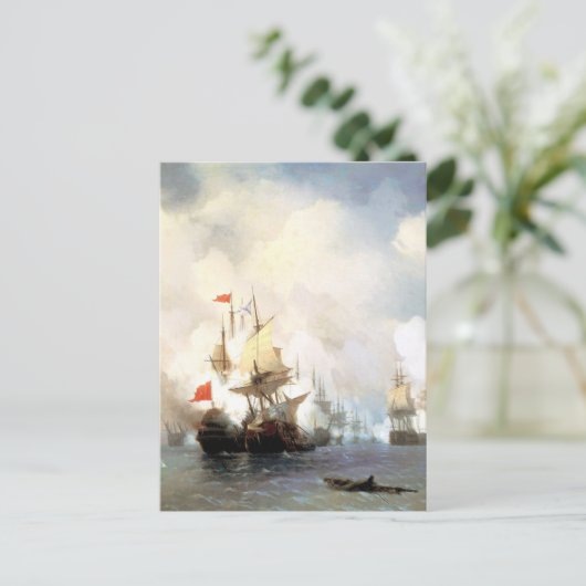 Schlacht von Chios, Ivan Aivazovsky Postkarte (Stehend Vorderseite)