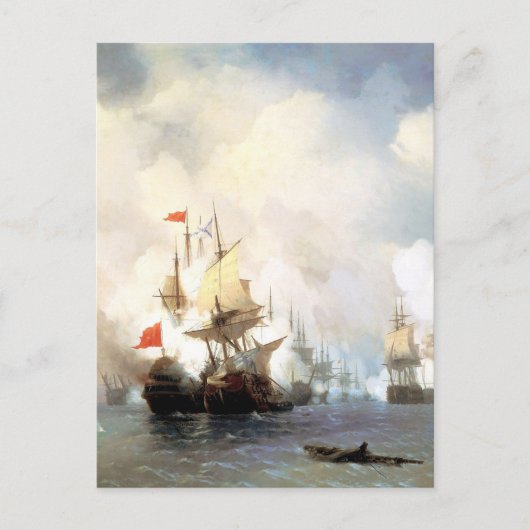 Schlacht von Chios, Ivan Aivazovsky Postkarte (Vorderseite)