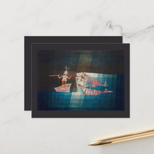 Schlacht von der Seefahreroper von Paul Klee Met Postkarte (Vorderseite/Rückseite Beispiel)