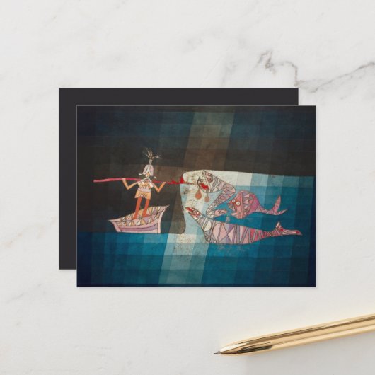 Schlacht von der Seefahreroper von Paul Klee Met Postkarte (Vorderseite/Rückseite Beispiel)