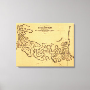 Schlacht von Fort Henry - Panoramabalkarte 2 des Z Leinwanddruck