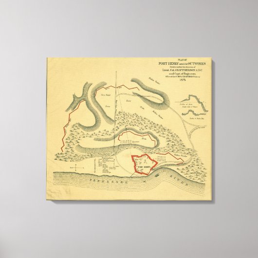 Schlacht von Fort Henry - Panoramabalkarte des Ziv Leinwanddruck (Vorderseite)