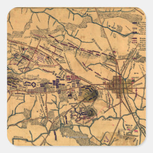 Schlacht von Gettysburg 14 Quadratischer Aufkleber