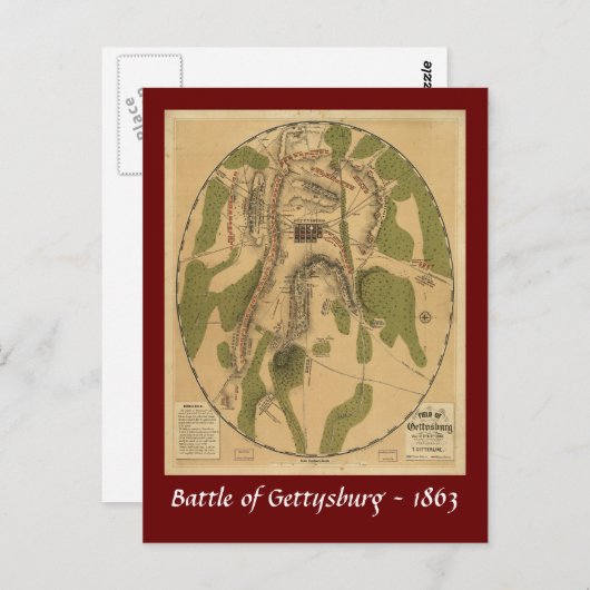 Schlacht von Gettysburg - 1863 Postkarte (Vorne/Hinten)