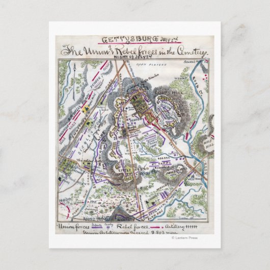 Schlacht von Gettysburg 6 Postkarte (Vorderseite)