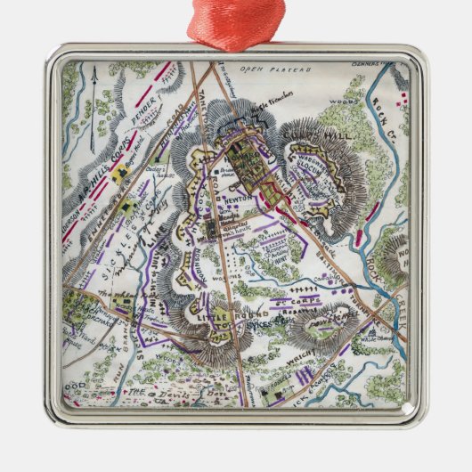 Schlacht von Gettysburg 6 Silbernes Ornament (Vorne)